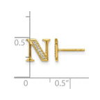 14k Diamond Initial N Post Earrings