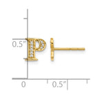 14k Diamond Initial P Post Earrings