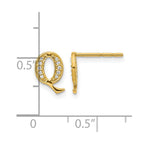 14k Diamond Initial Q Post Earrings