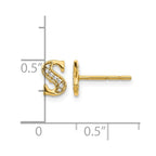 14k Diamond Initial S Post Earrings