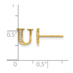 14k Diamond Initial U Post Earrings