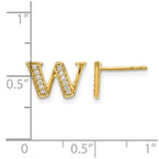 14k Diamond Initial W Post Earrings