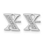 14k White Gold Diamond Initial X Post Earrings