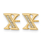 14k Diamond Initial X Post Earrings