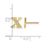 14k Diamond Initial X Post Earrings