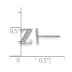 14k White Gold Diamond Initial Z Post Earrings