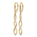 14k 1/3 carat Diamond Twisted Dangle Leverback Earrings