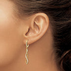 14k 1/3 carat Diamond Twisted Dangle Leverback Earrings