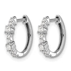 14k White Gold 1/4 carat Diamond Hinged Hoop Earrings