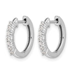 14k White Gold 1/4 carat Diamond Hinged Hoop Earrings