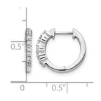 14k White Gold 1/4 carat Diamond Hinged Hoop Earrings