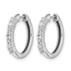 14k White Gold 1/2 carat Diamond Hinged Hoop Earrings