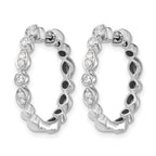 14k White Gold 1/4 carat Diamond Hinged Hoop Earrings