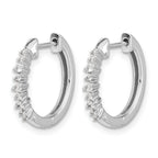 14k White Gold 1/4 carat Diamond Hinged Hoop Earrings