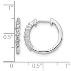 14k White Gold 1/4 carat Diamond Hinged Hoop Earrings