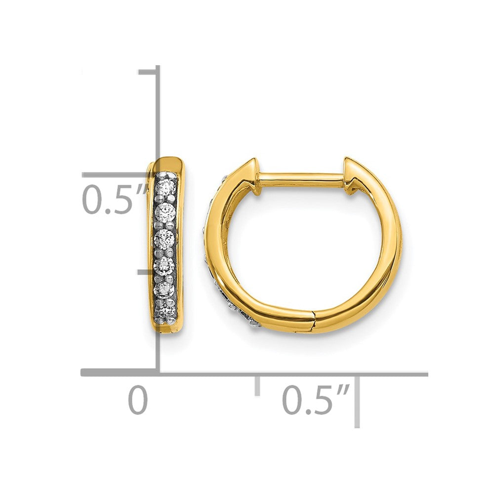 14k 1/8 carat Diamond Hinged Hoop Earrings