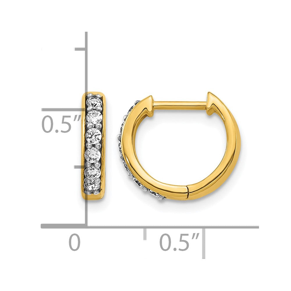 14k 1/4 carat Lab Grown Diamond VS/SI+ G+ Complete Hinged Hoop Earrings