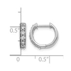 14k White Gold 1/3 carat Diamond Hinged Hoop Earrings