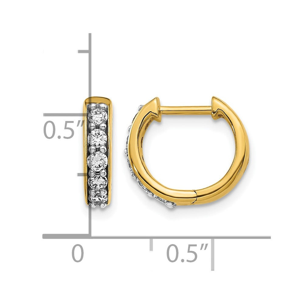 14k 1/3 carat Diamond Hinged Hoop Earrings