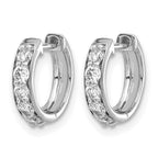 14k White Gold 1/2 carat Diamond Hinged Hoop Earrings