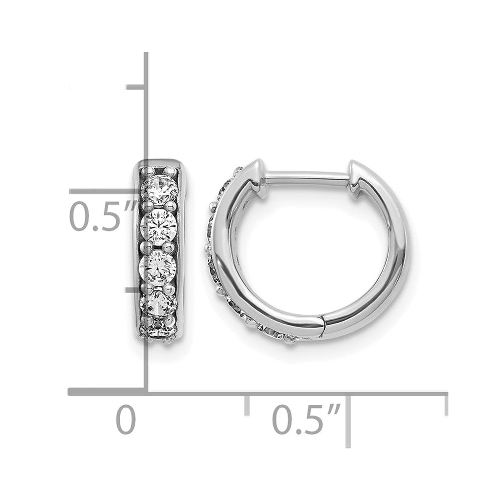14k White Gold 1/2 carat Lab Grown Diamond VS/SI+ G+ Complete Hinged Hoop Earrings