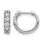 14k White Gold 1/2 carat Lab Grown Diamond VS/SI+ G+ Complete Hinged Hoop Earrings