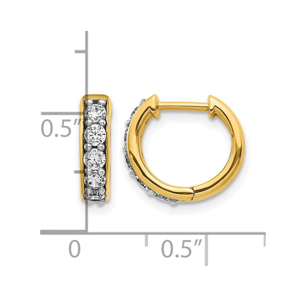 14k 1/2 carat Lab Grown Diamond VS/SI+ G+ Complete Hinged Hoop Earrings