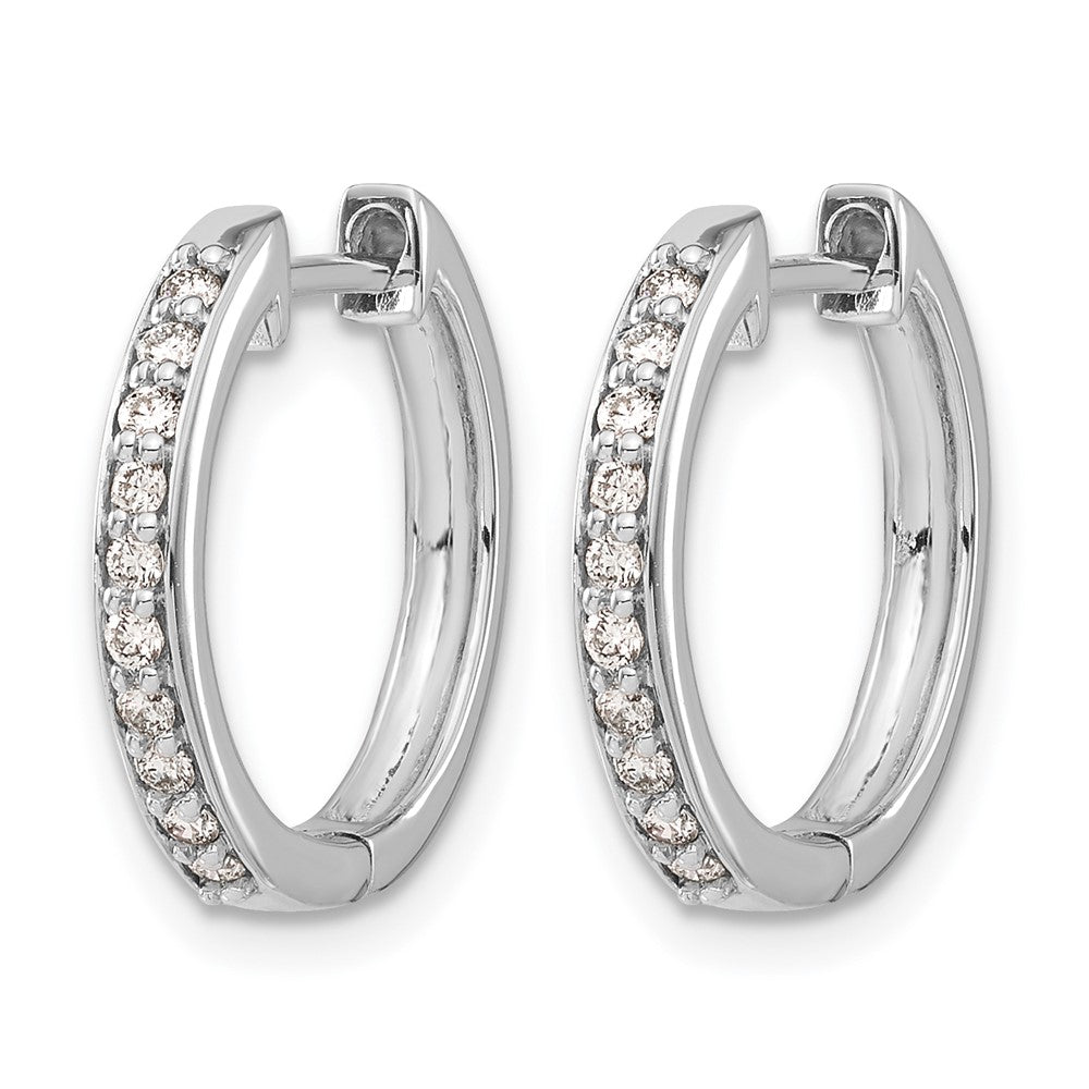 14k White Gold 1/4 carat Lab Grown Diamond VS/SI+ G+ Complete Hinged Hoop Earrings