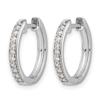 14k White Gold 1/4 carat Lab Grown Diamond VS/SI+ G+ Complete Hinged Hoop Earrings