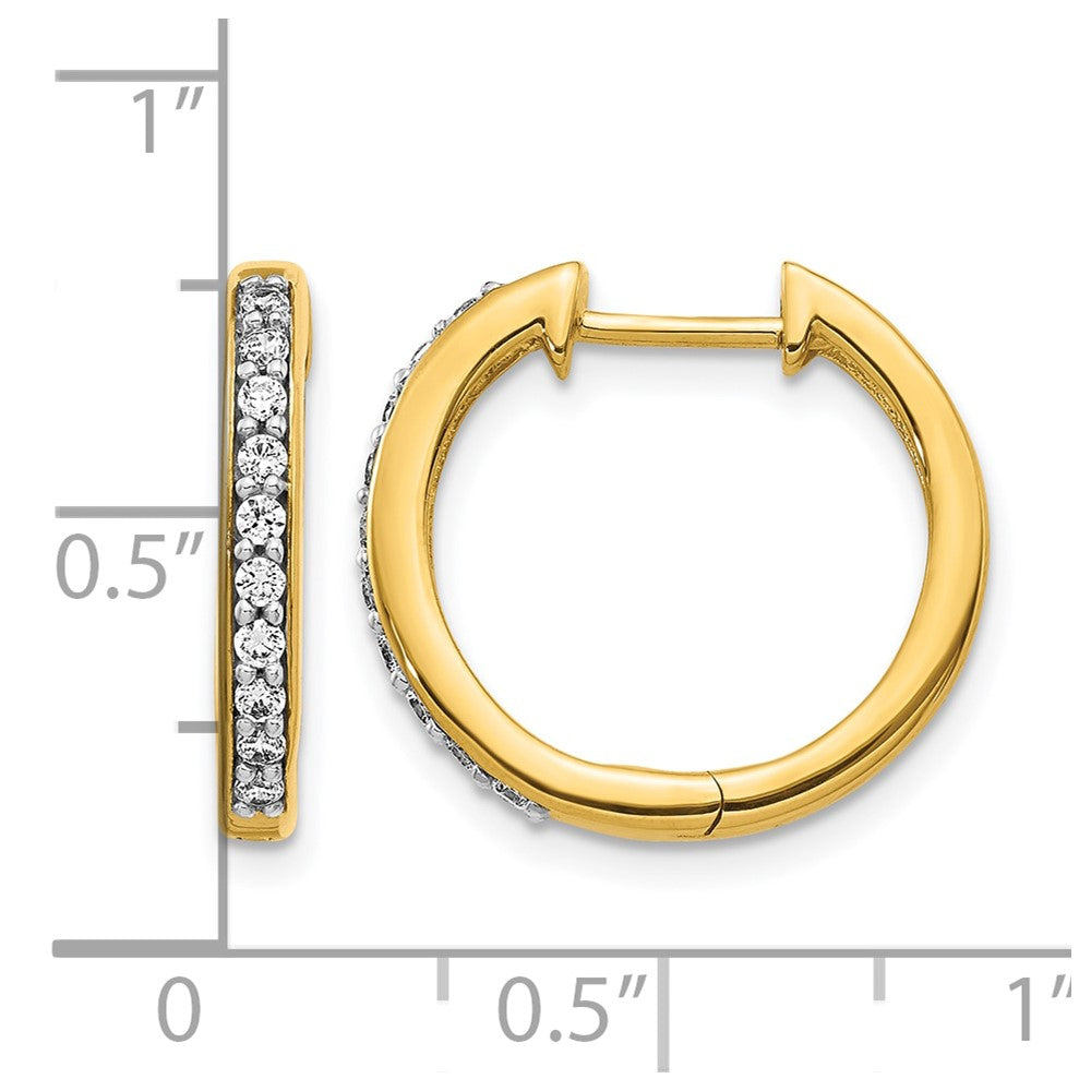 14k 1/4 carat Lab Grown Diamond VS/SI+ G+ Complete Hinged Hoop Earrings