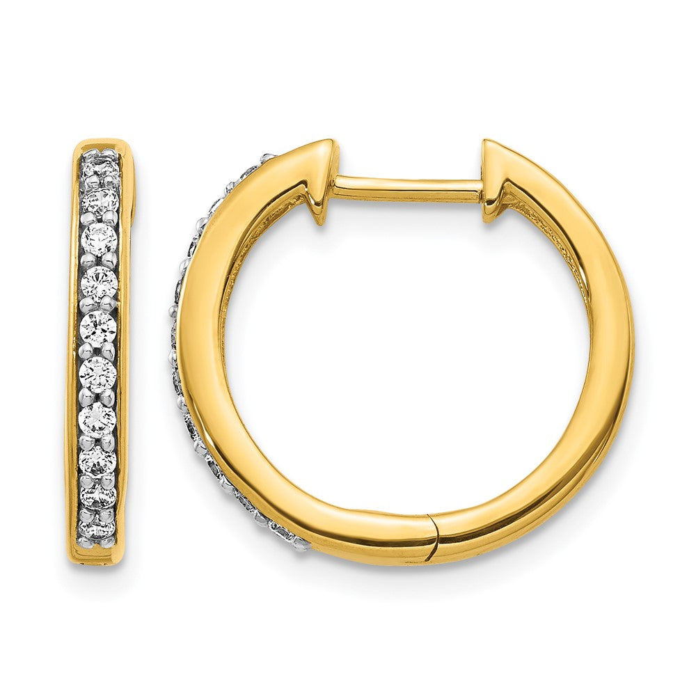 14k 1/4 carat Lab Grown Diamond VS/SI+ G+ Complete Hinged Hoop Earrings