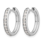 14k White Gold 3/8 carat Diamond Hinged Hoop Earrings