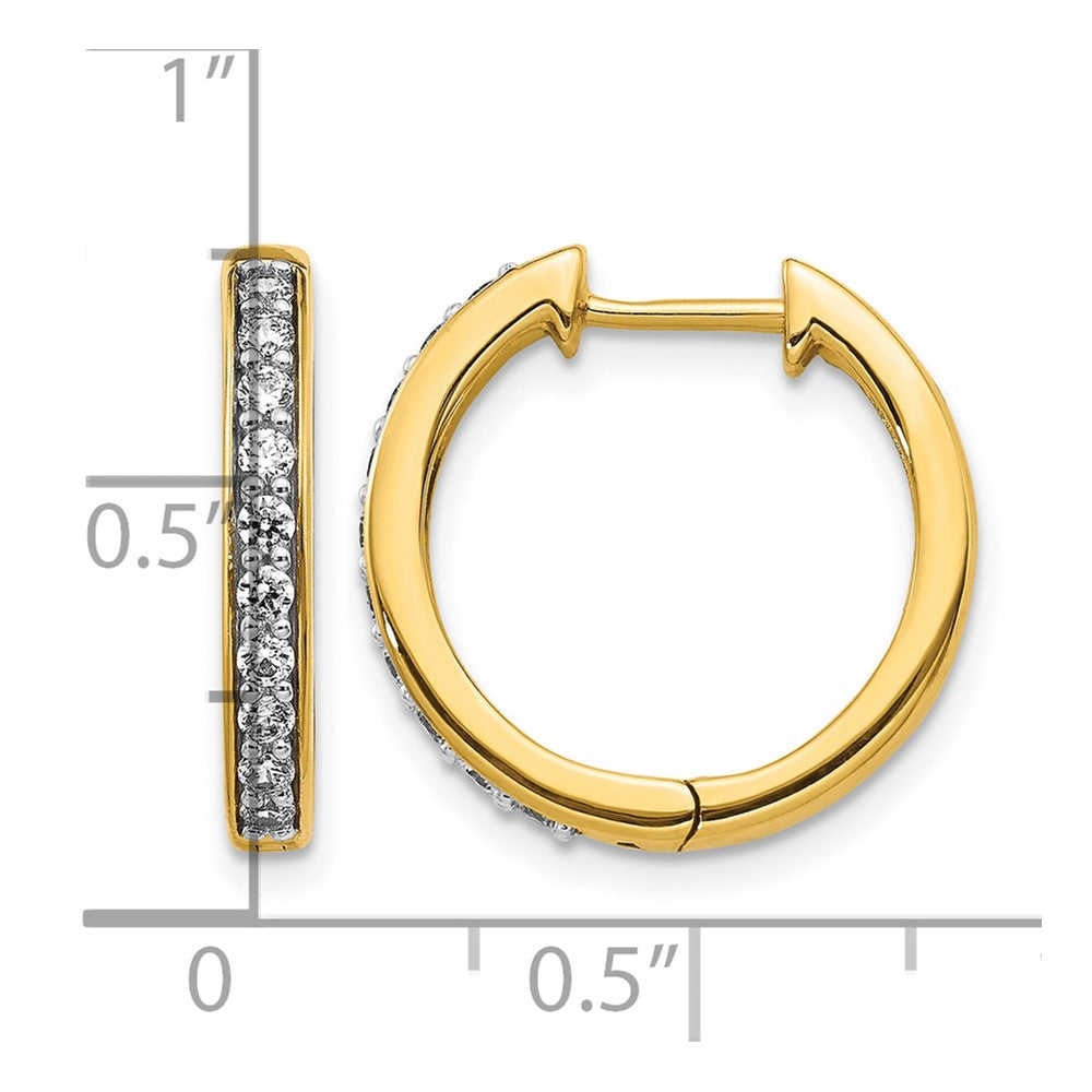 14k 3/8 carat Diamond Hinged Hoop Earrings