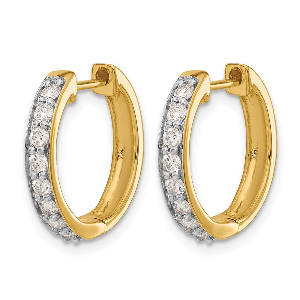 14k 1/2 carat Diamond Hinged Hoop Earrings