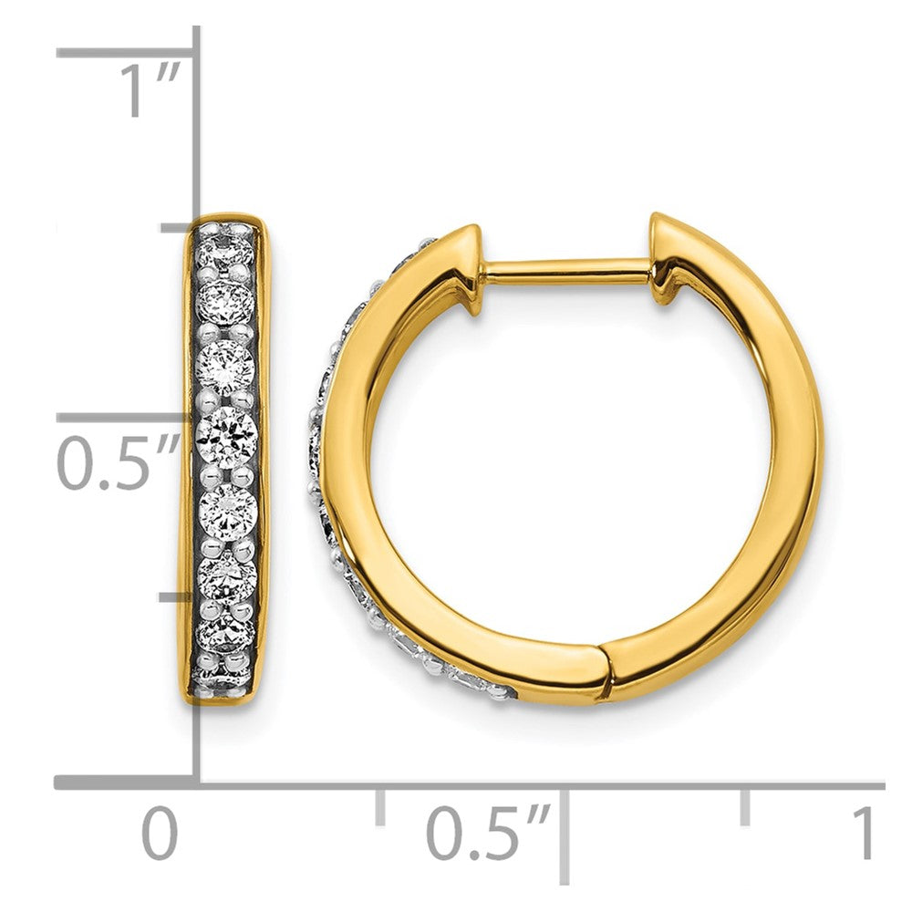 14k 1/2 carat Lab Grown Diamond VS/SI+ G+ Complete Hinged Hoop Earrings
