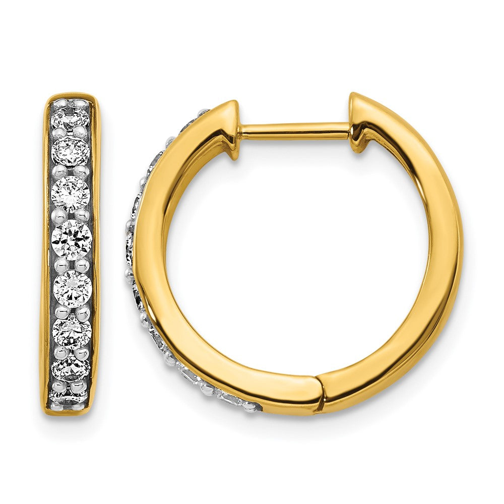 14k 1/2 carat Diamond Hinged Hoop Earrings