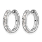 14k White Gold 3/4 carat Diamond Hinged Hoop Earrings