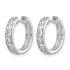 14k White Gold 1 carat Diamond Hinged Hoop Earrings