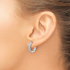 14k White Gold 1 carat Diamond Hinged Hoop Earrings