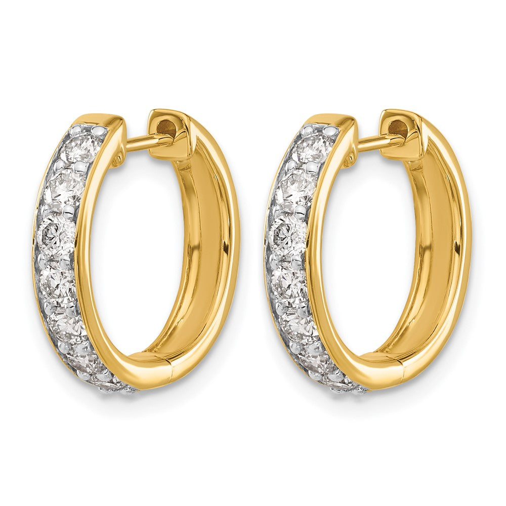 14k 1 carat Diamond Hinged Hoop Earrings