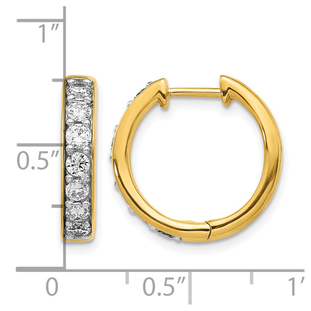 14k 1 carat Diamond Hinged Hoop Earrings