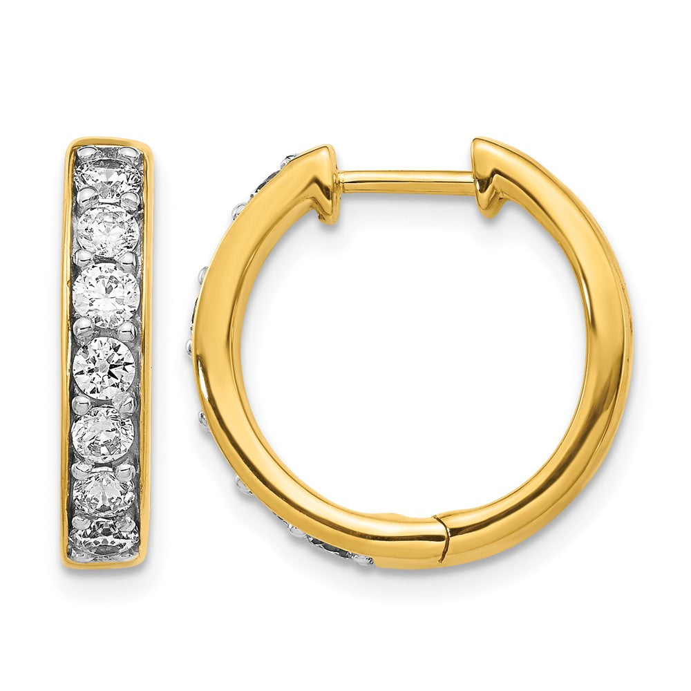 14k 1 carat Lab Grown Diamond VS/SI+ G+ Complete Hinged Hoop Earrings