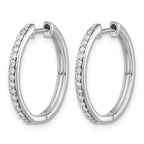 14k White Gold 1/4 carat Diamond Hinged Hoop Earrings