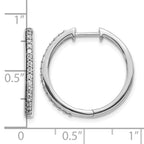 14k White Gold 1/4 carat Diamond Hinged Hoop Earrings