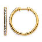 14k 1/4 carat Diamond Hinged Hoop Earrings