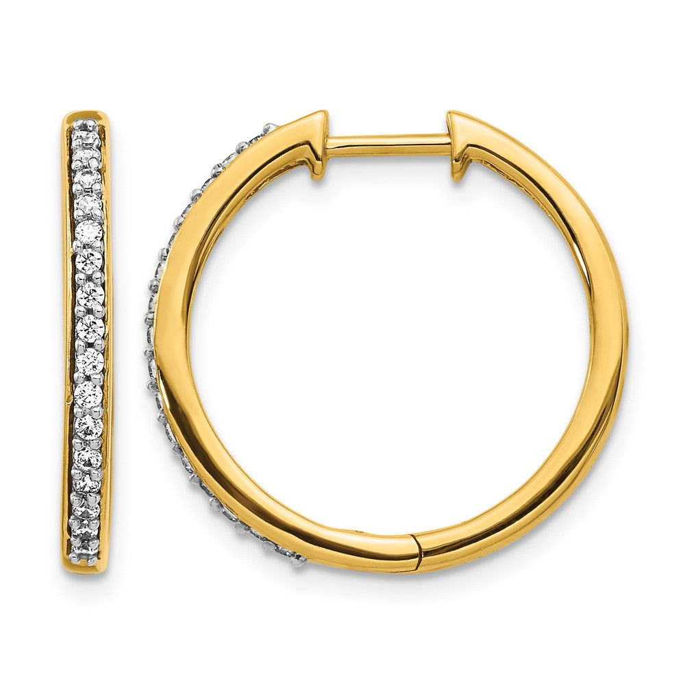 14k 1/4 carat Diamond Hinged Hoop Earrings