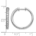 14k White Gold 5/8 carat Diamond Hinged Hoop Earrings