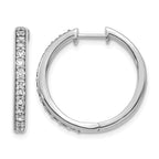 14k White Gold 5/8 carat Diamond Hinged Hoop Earrings