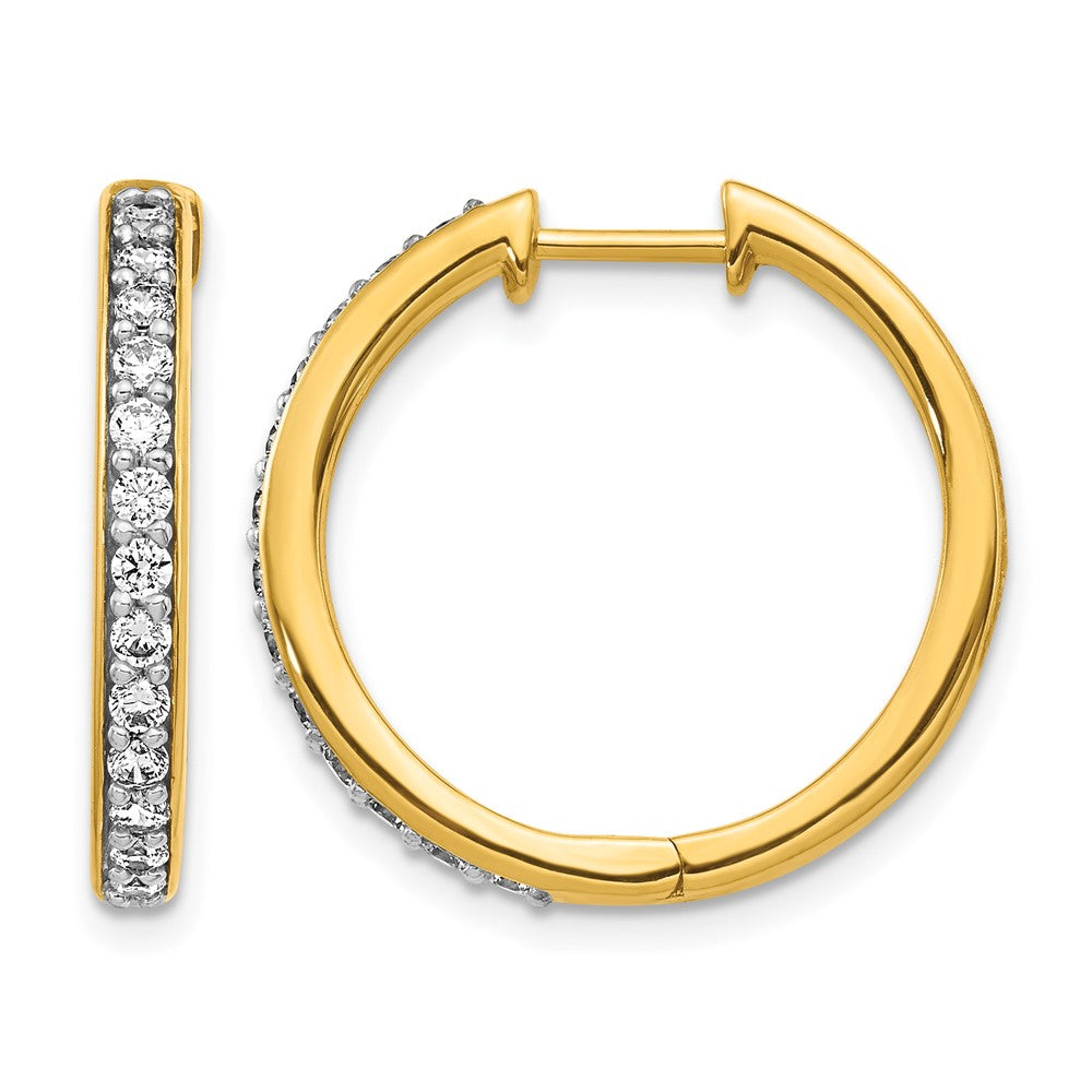14k 5/8 carat Diamond Hinged Hoop Earrings