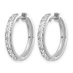 14k White Gold 1 carat Diamond Hinged Hoop Earrings